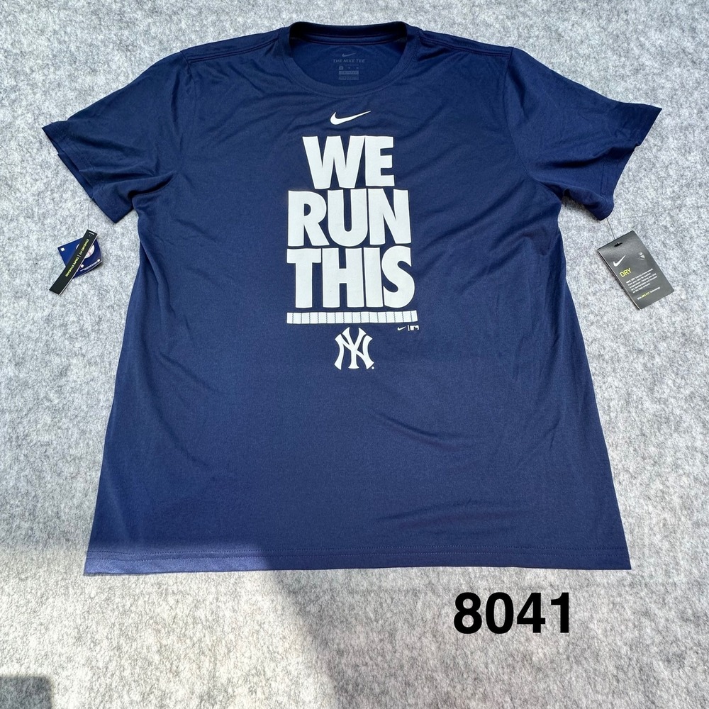 Nike New York Yankees We Run This Dri-FIT Mens XL Navy Blue T-Shirt N922-44B